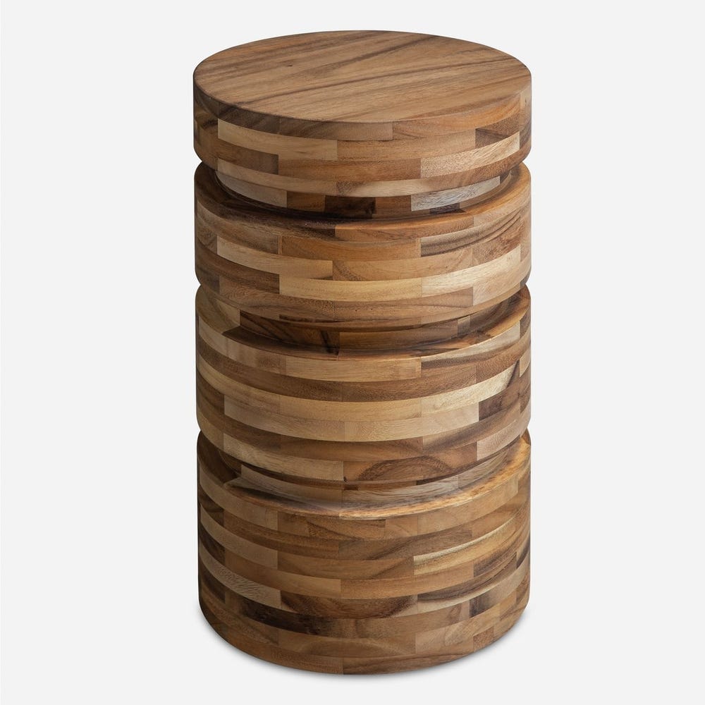 Cylindrical Side Table — Stacked Rings