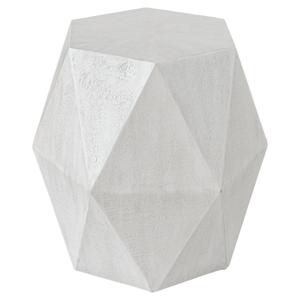 Geometric White Stool